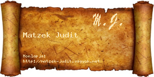 Matzek Judit névjegykártya